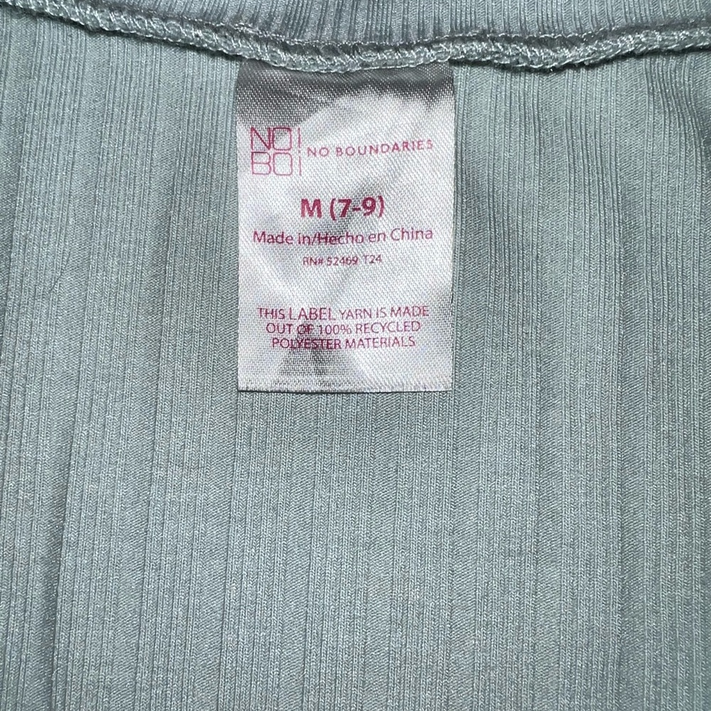 No Boundaries Soft Blue Ribbed Top - Picture 2 of 3